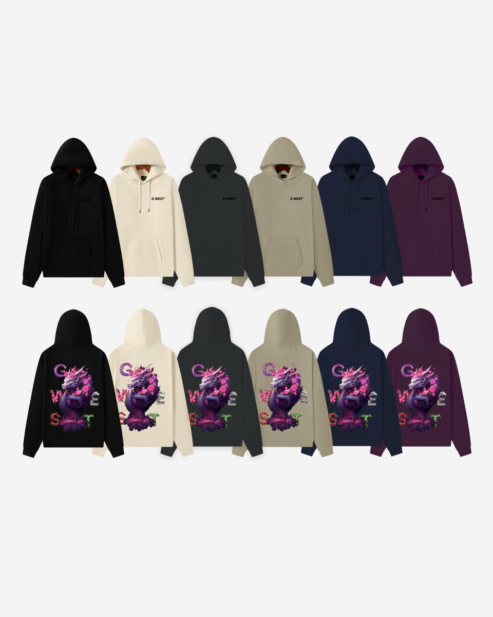 G West Purple Dragon Heavy Premium Oversize Hoodie