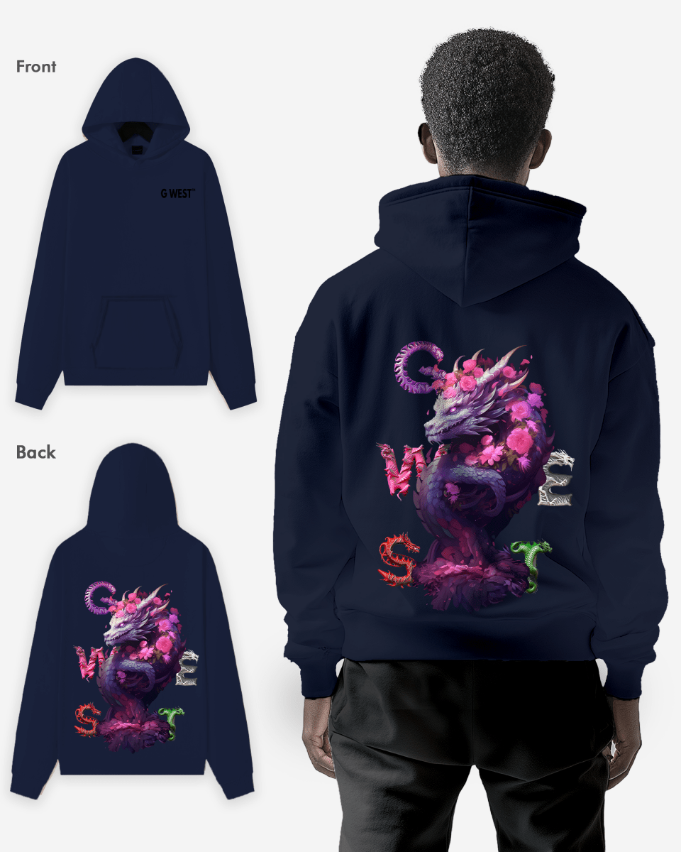 G West Purple Dragon Heavy Premium Oversize Hoodie