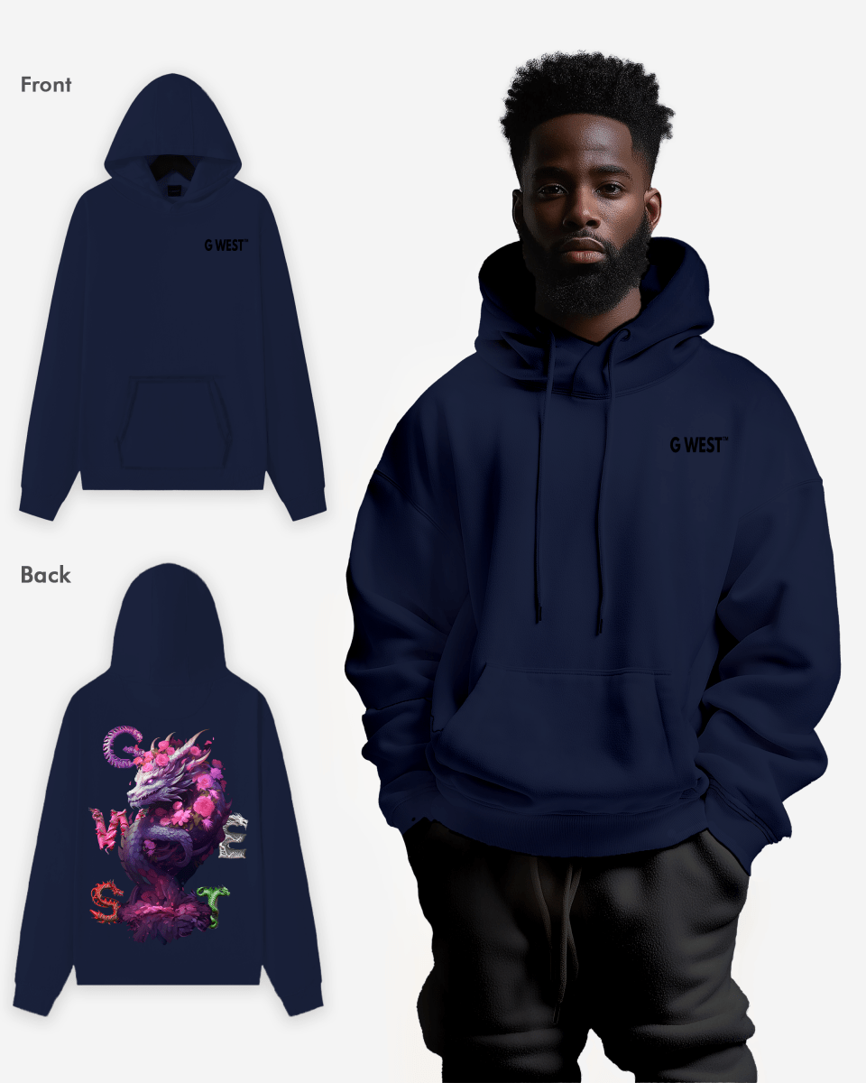 G West Purple Dragon Heavy Premium Oversize Hoodie