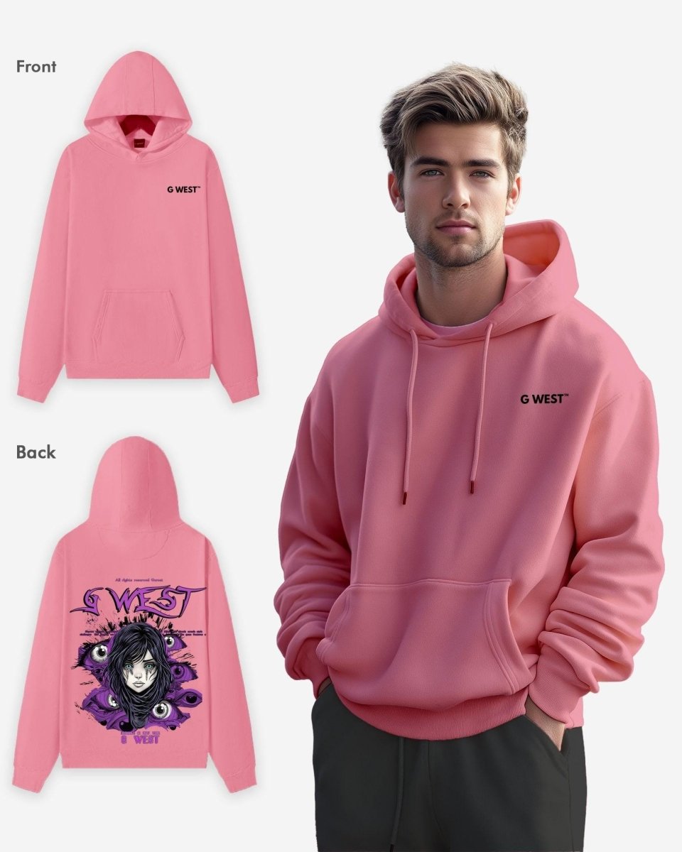 G West Purple Eye Black Oversize Hoodie