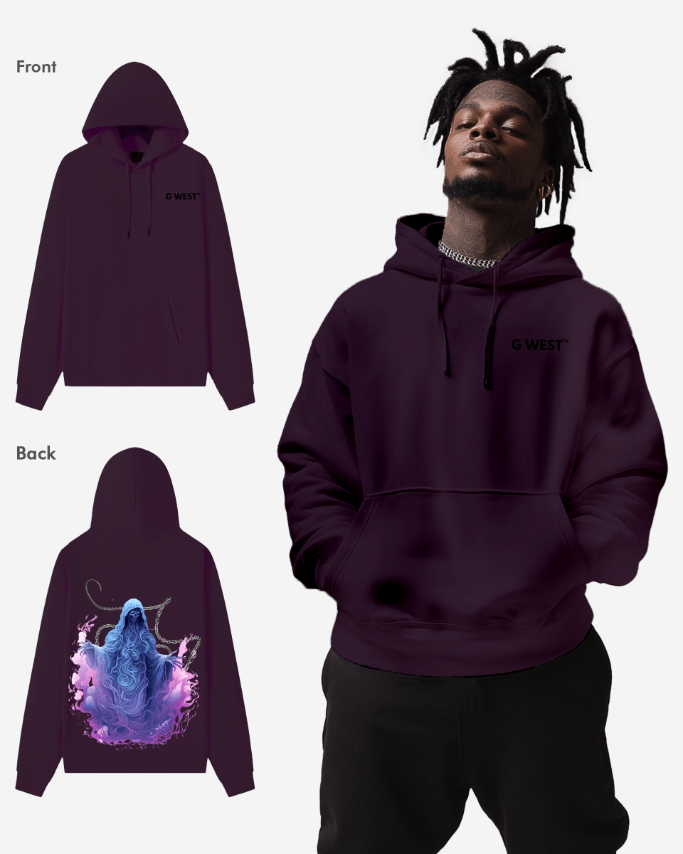 G West Purple Reaper Heavy Premium Oversize Hoodie