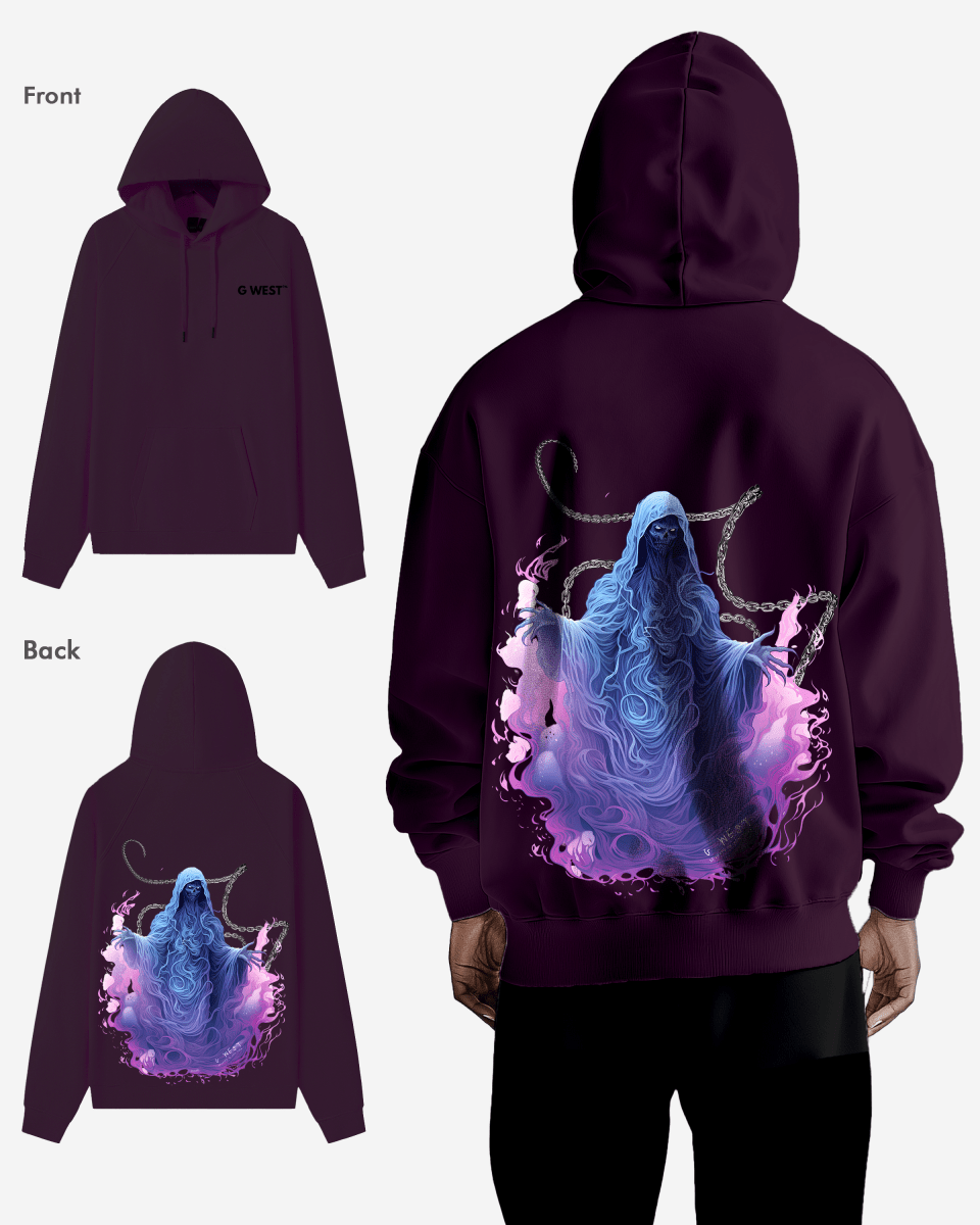 G West Purple Reaper Heavy Premium Oversize Hoodie