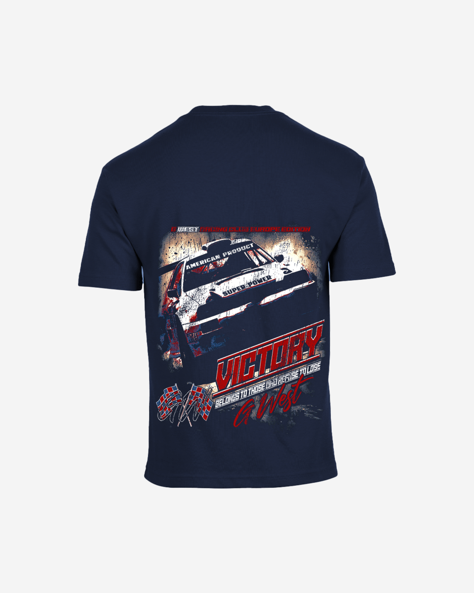 G West Racing Club Double Hit Premium Oversized Tee Front And Back Print