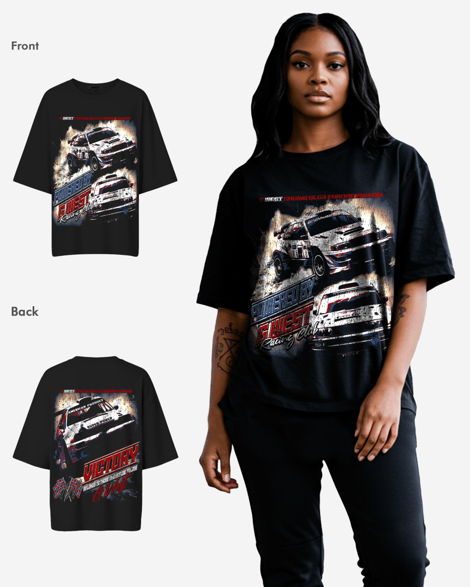 G West Racing Club Double Hit Premium Oversized Tee - WOMEN