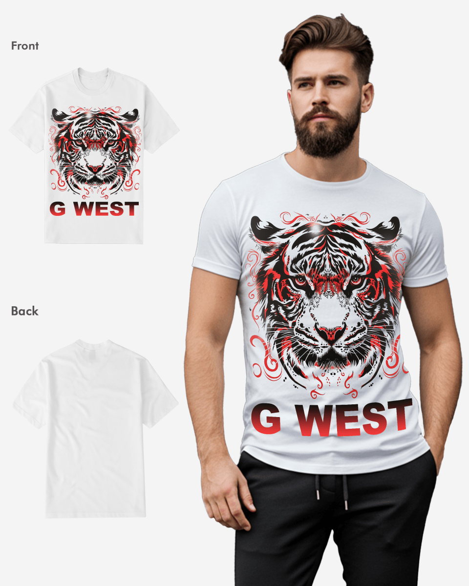G WEST RED TIGER TEE