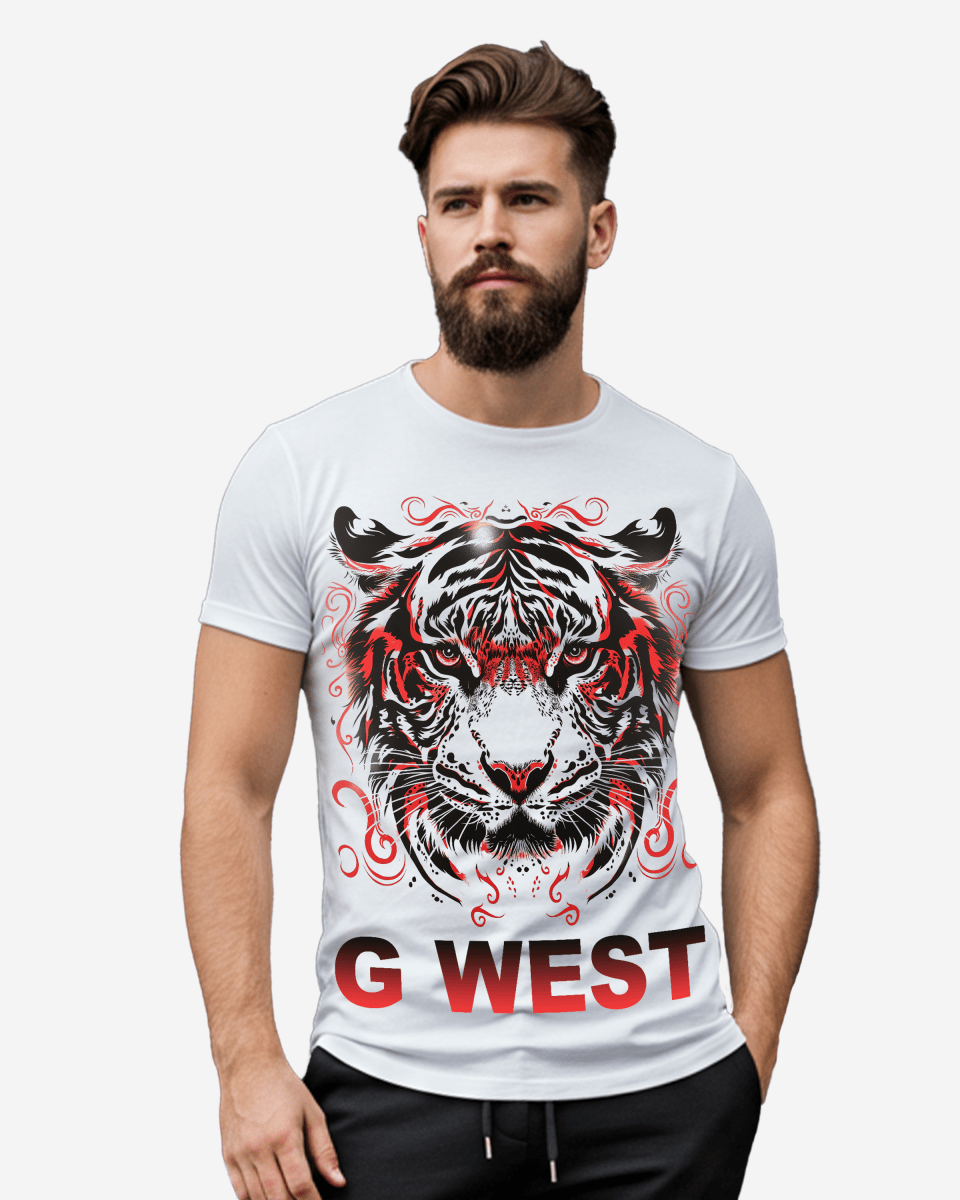 G WEST RED TIGER TEE