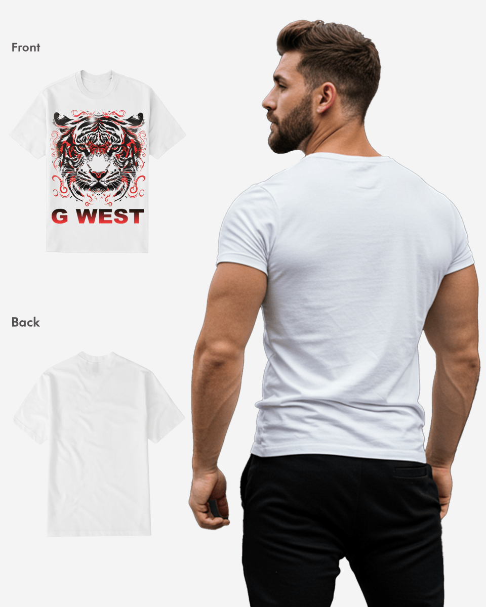 G WEST RED TIGER TEE