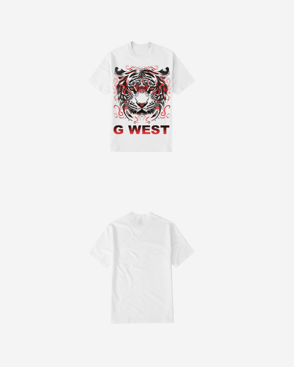 G WEST RED TIGER TEE