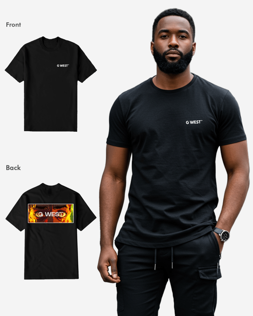G West Regular Fit Flame Box Logo T Shirt