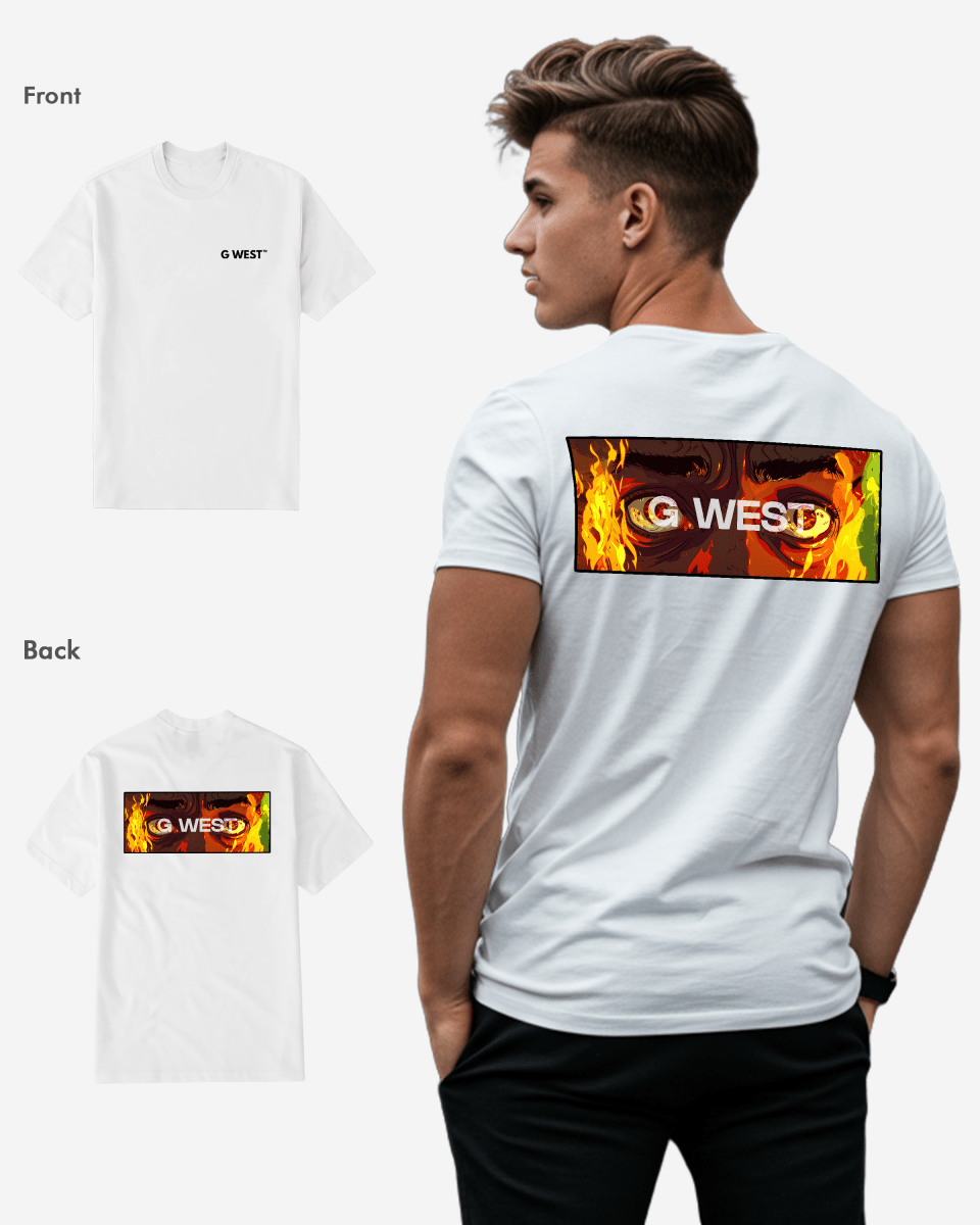 G West Regular Fit Flame Box Logo T Shirt