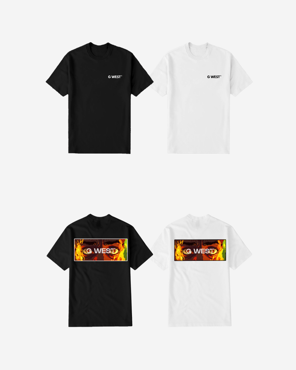 G West Regular Fit Flame Box Logo T Shirt