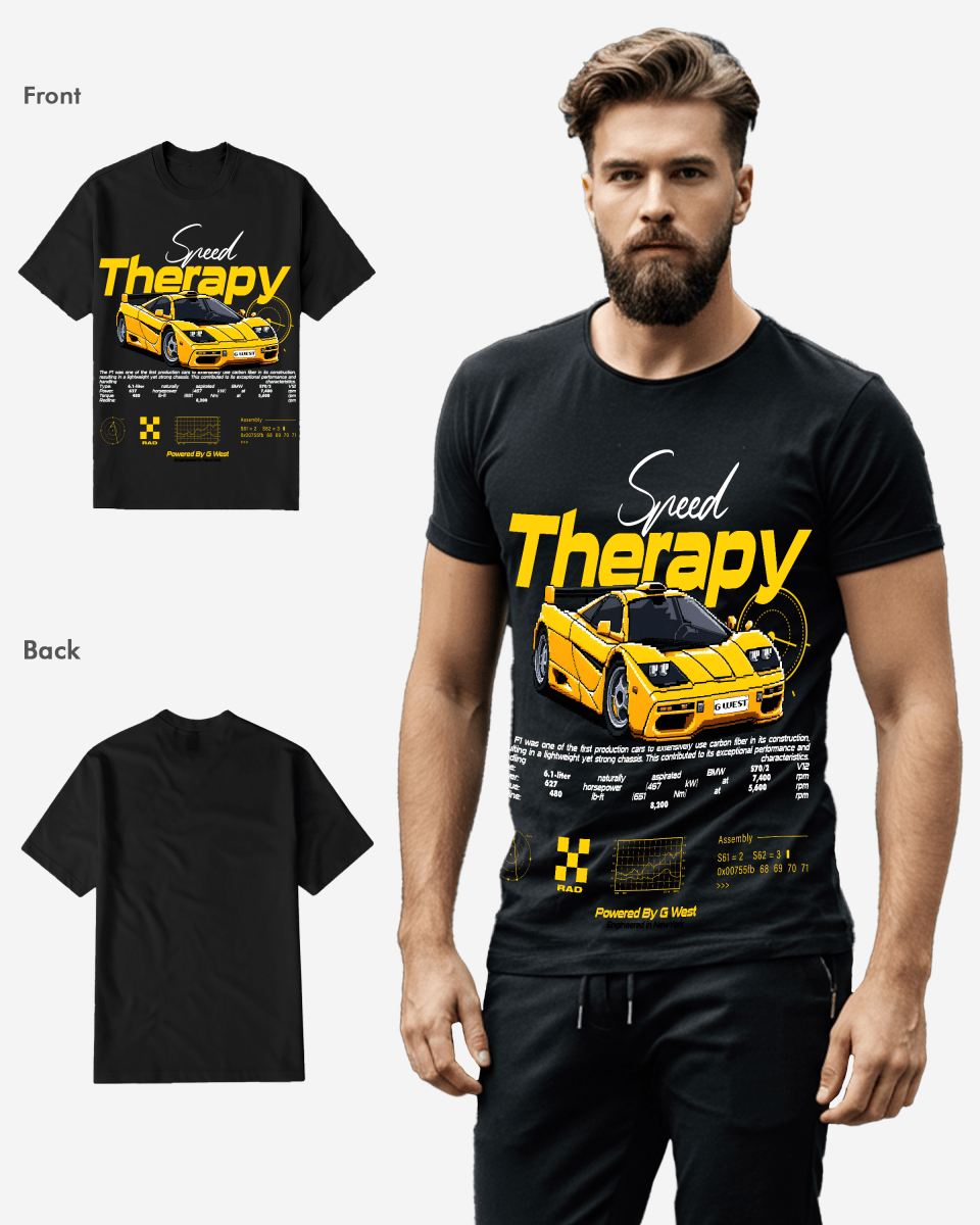 G West Regular Fit Speed Therapy Front Graphic T Shirt