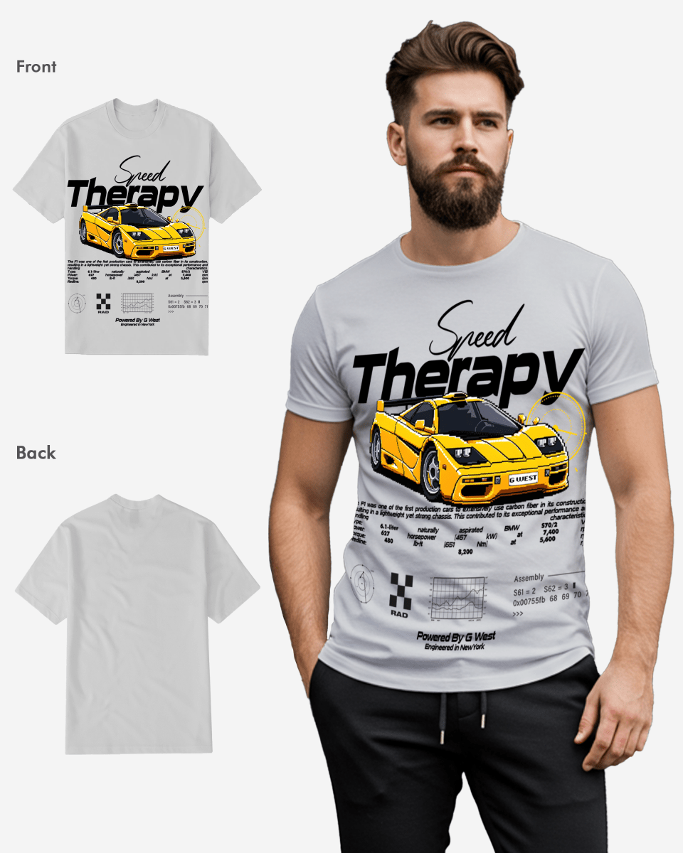 G West Regular Fit Speed Therapy Front Graphic T Shirt