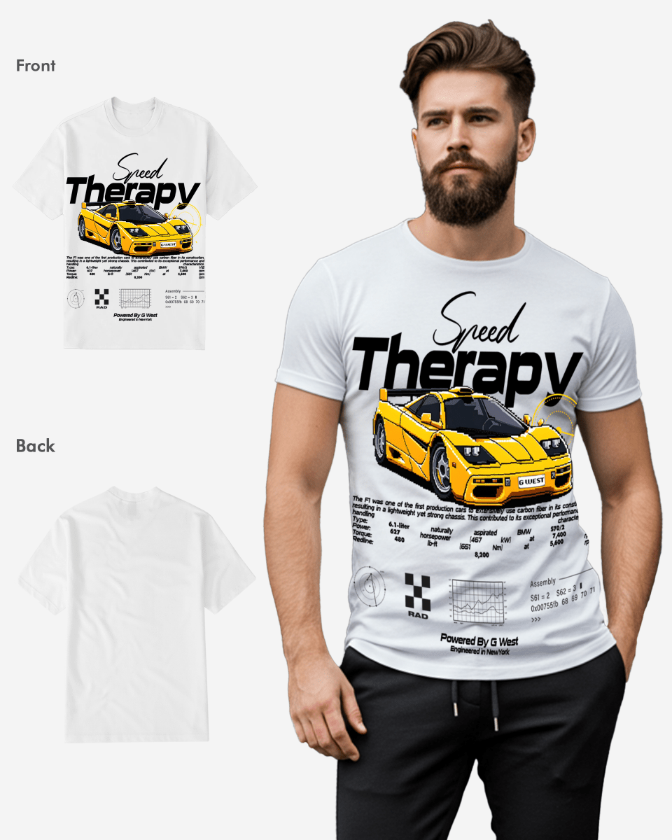 G West Regular Fit Speed Therapy Front Graphic T Shirt