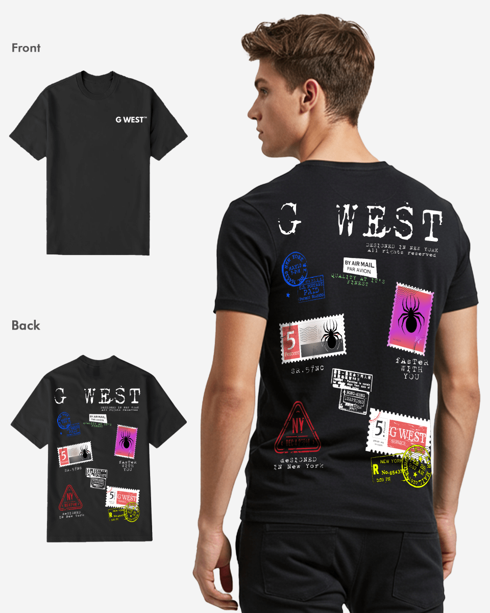 G West Regular Fit Stamp T Shirt - Gwpbast5041 - 7 Colors