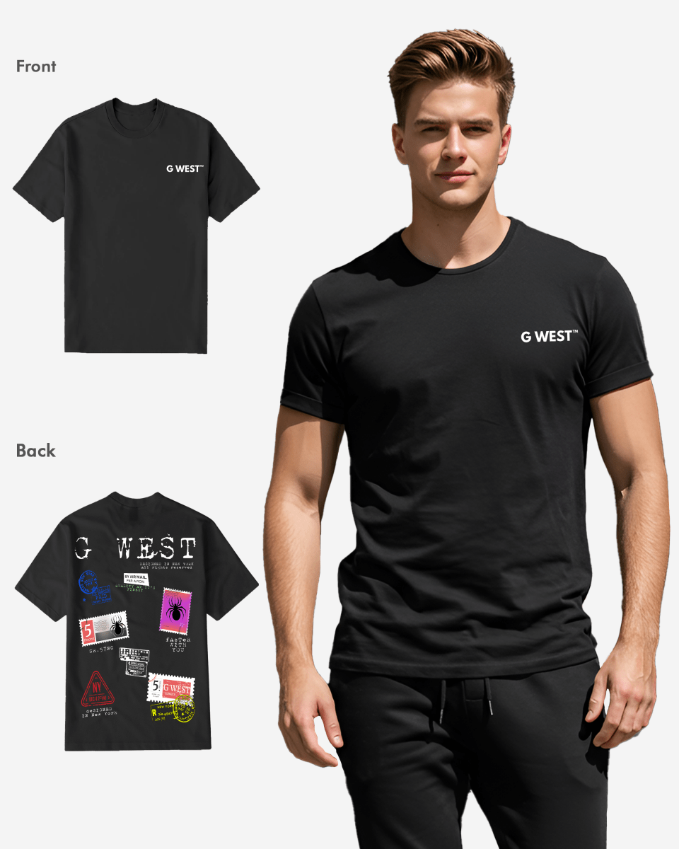 G West Regular Fit Stamp T Shirt - Gwpbast5041 - 7 Colors