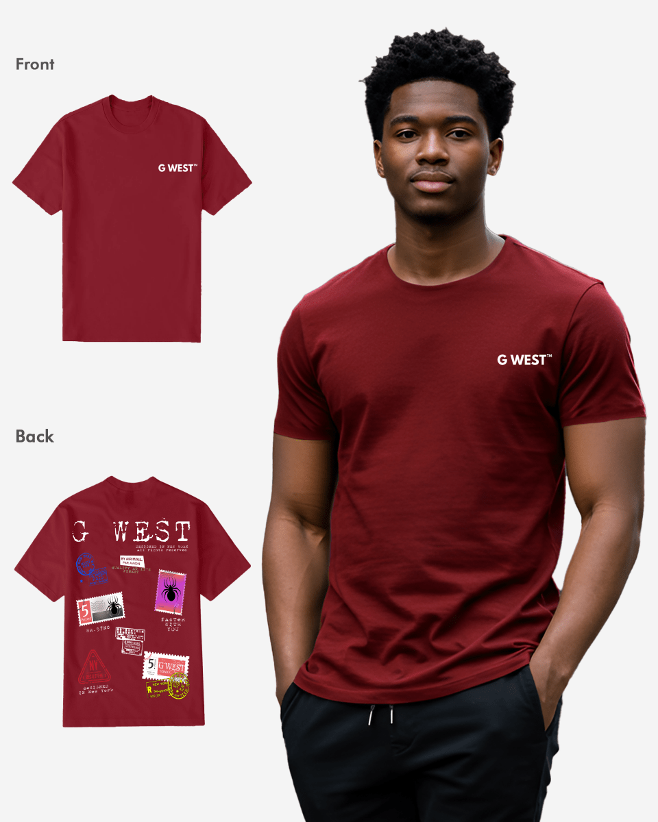 G West Regular Fit Stamp T Shirt - Gwpbast5041 - 7 Colors