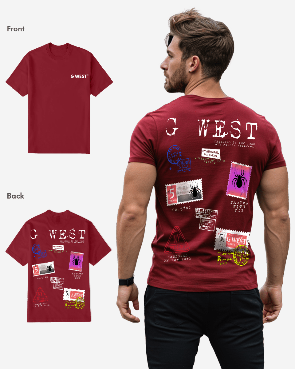 G West Regular Fit Stamp T Shirt - Gwpbast5041 - 7 Colors