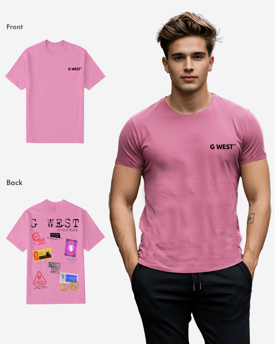 G West Regular Fit Stamp T Shirt - Gwpbast5041 - 7 Colors