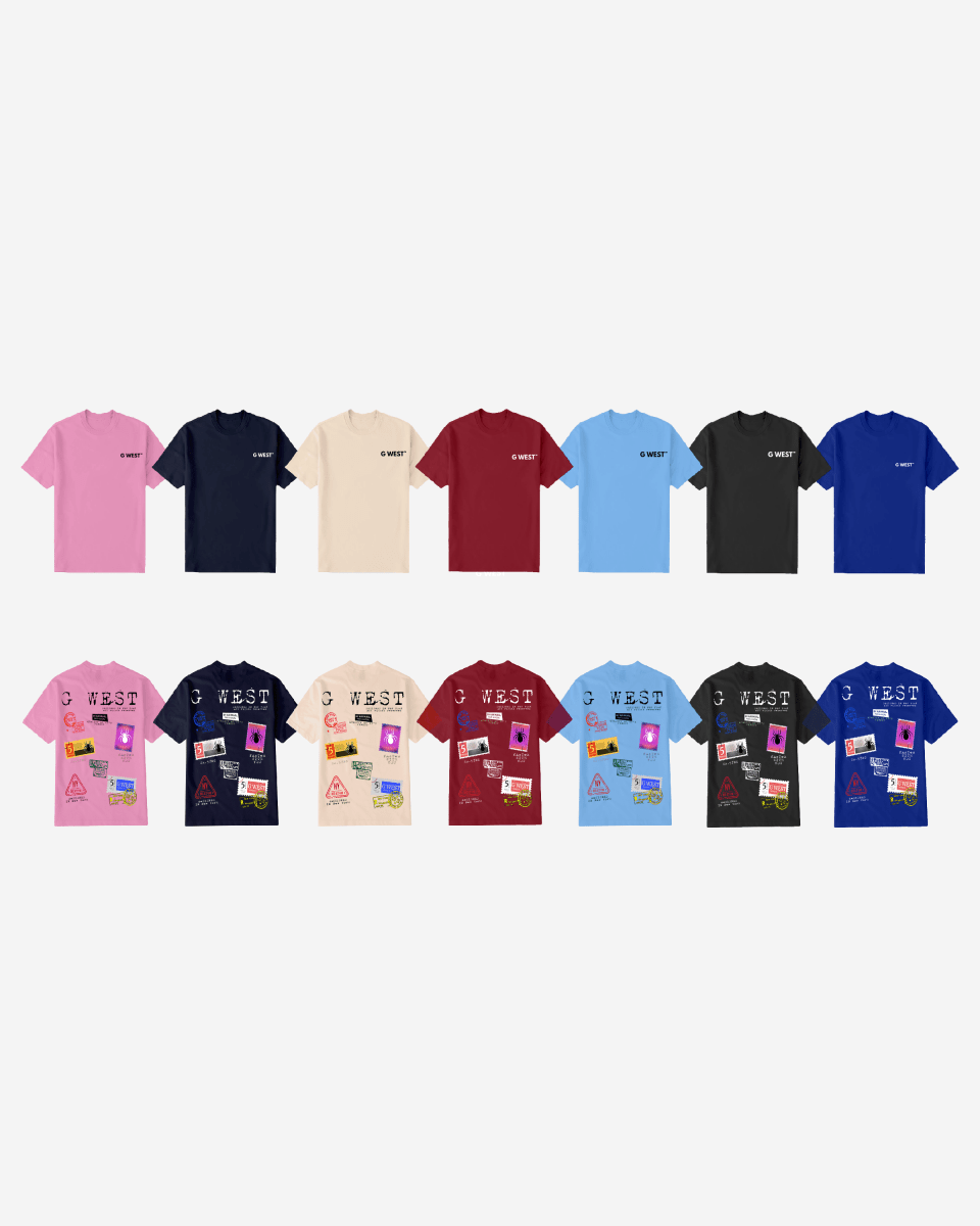 G West Regular Fit Stamp T Shirt - Gwpbast5041 - 7 Colors