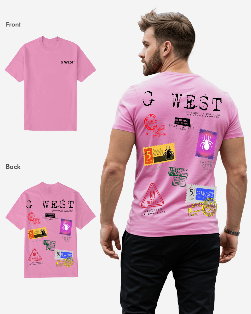 G West Regular Fit Stamp T Shirt - Gwpbast5041 - 7 Colors