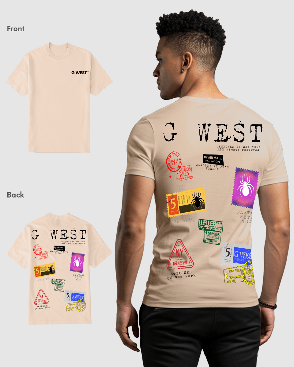 G West Regular Fit Stamp T Shirt - Gwpbast5041 - 7 Colors