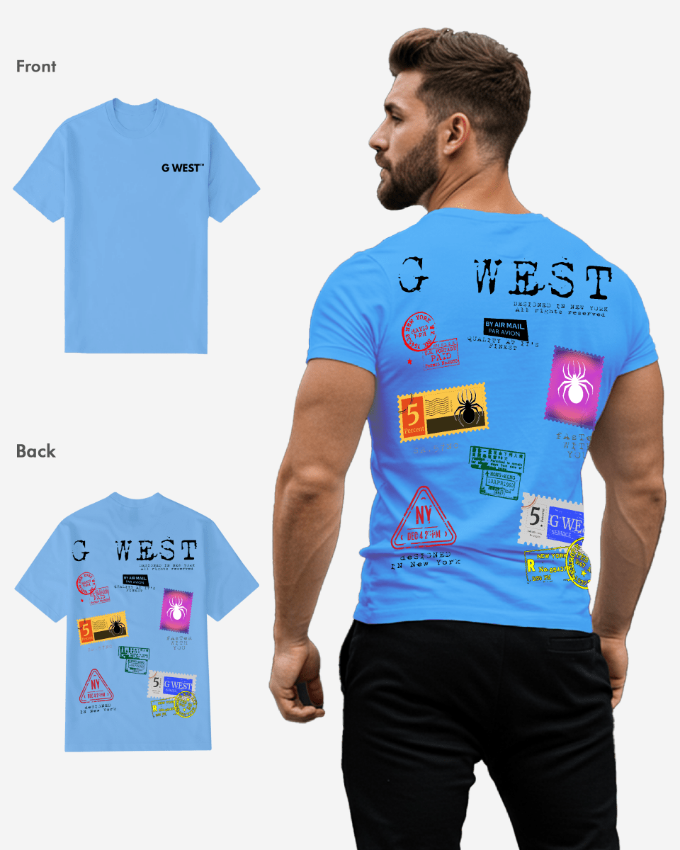 G West Regular Fit Stamp T Shirt - Gwpbast5041 - 7 Colors