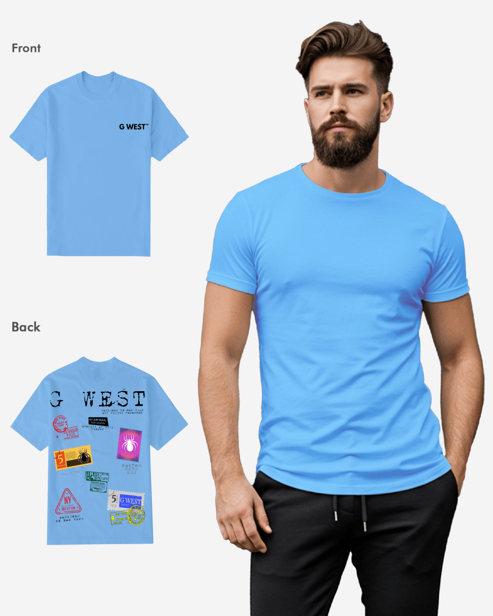 G West Regular Fit Stamp T Shirt - Gwpbast5041 - 7 Colors