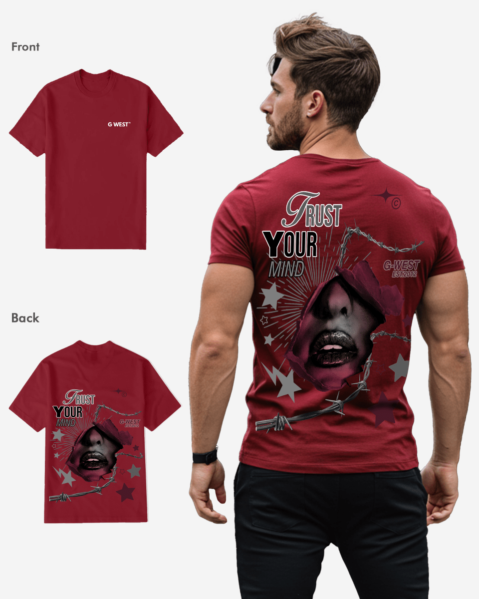 G West Regular Fit Trust Your Mind T Shirt - Gwpbast5047 - 6 Colors