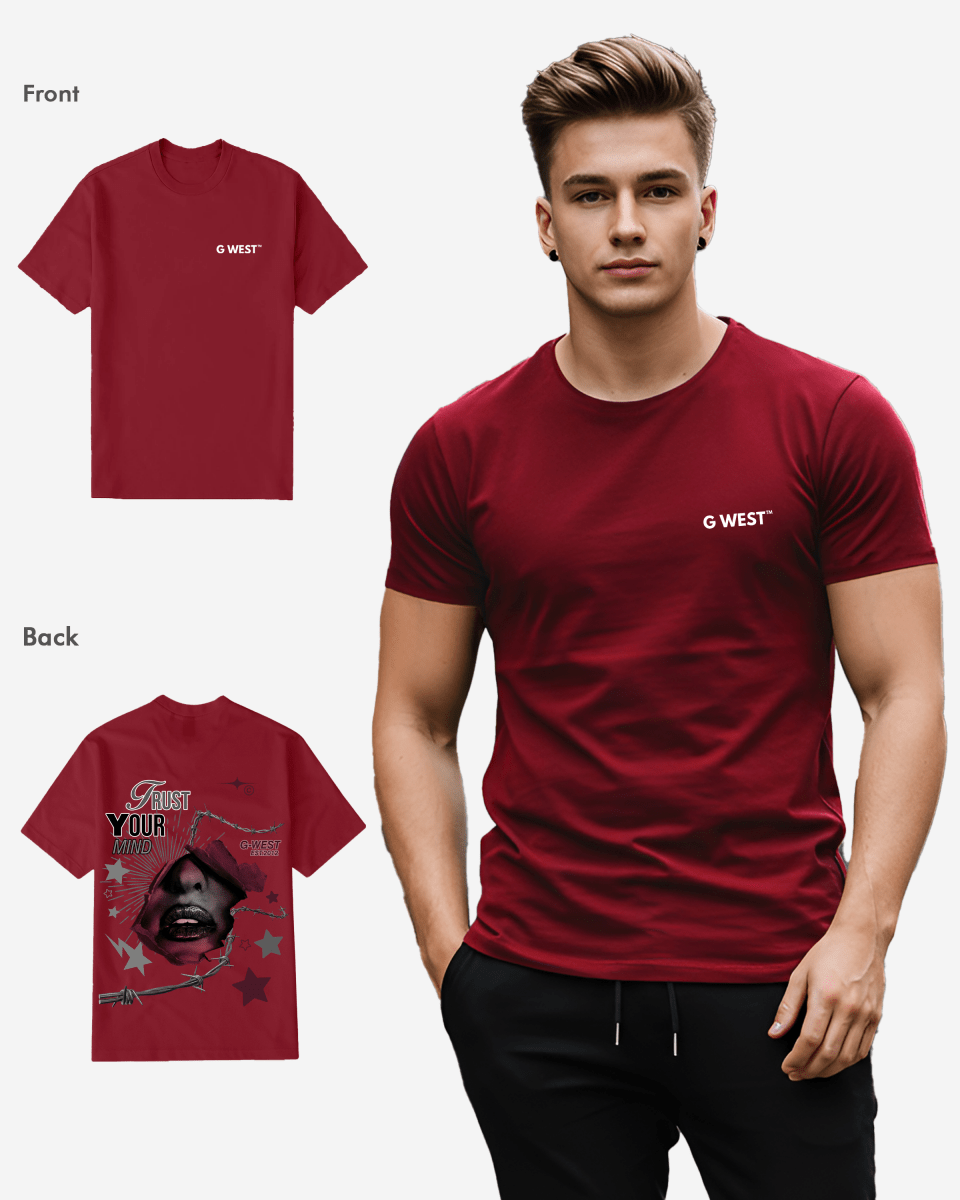 G West Regular Fit Trust Your Mind T Shirt - Gwpbast5047 - 6 Colors