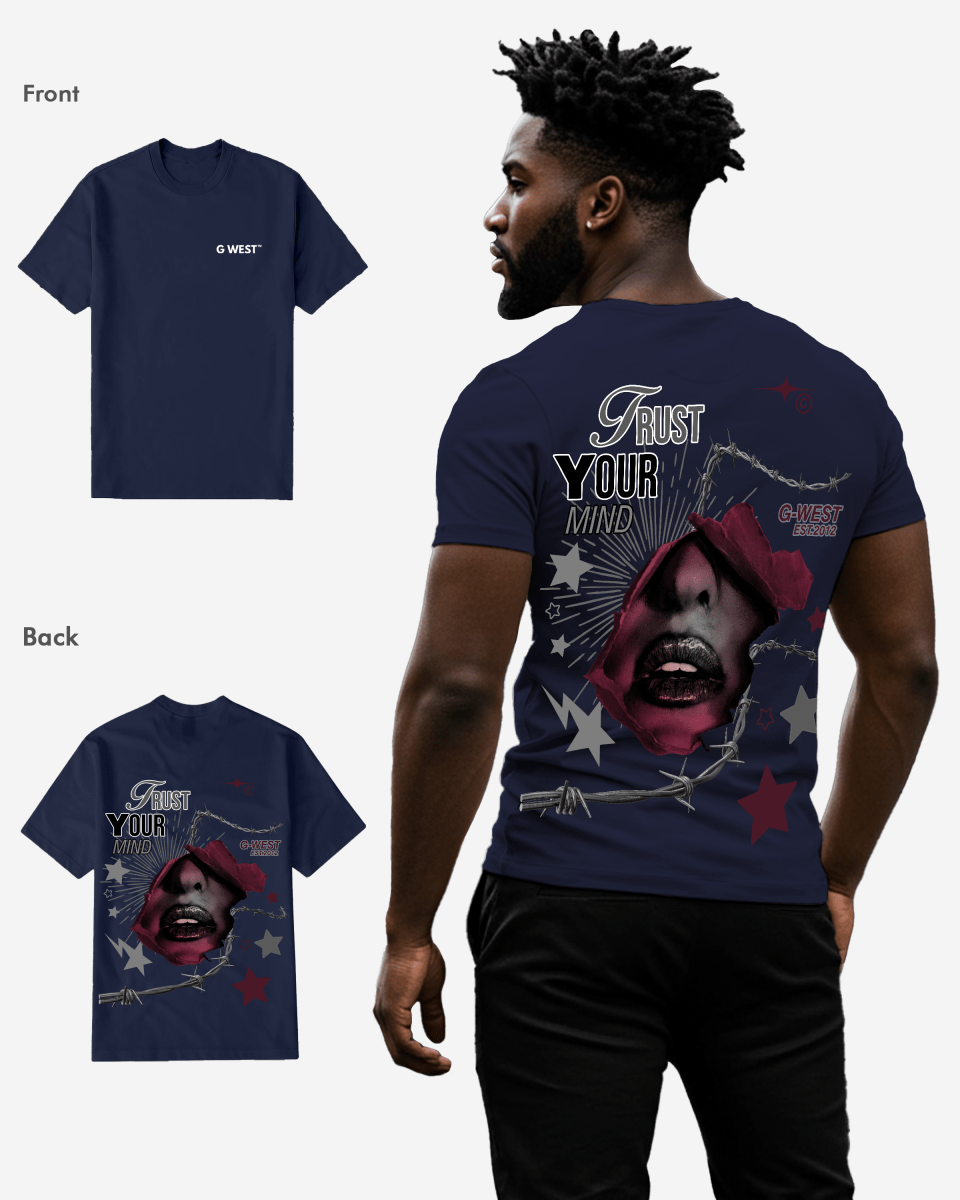 G West Regular Fit Trust Your Mind T Shirt - Gwpbast5047 - 6 Colors