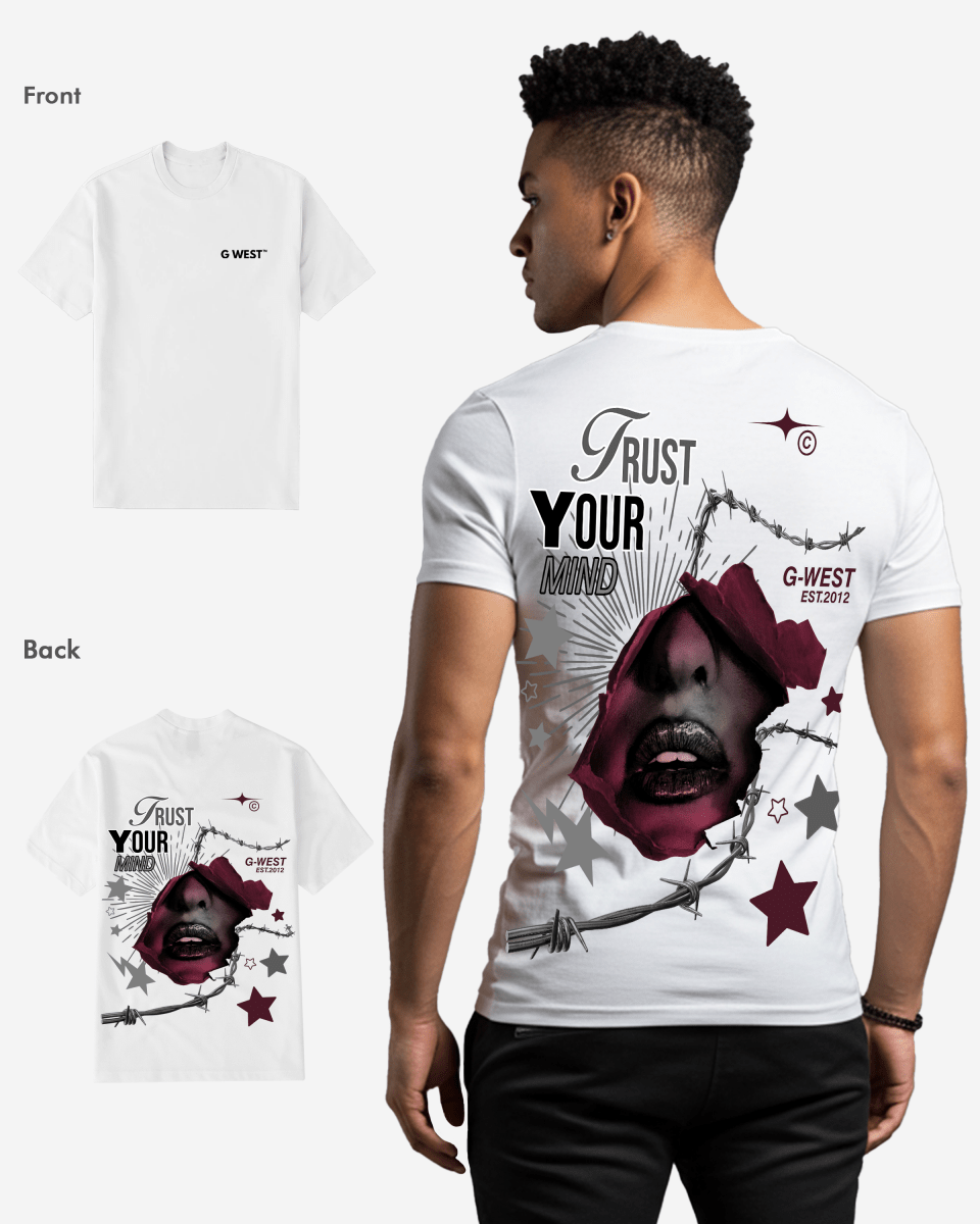 G West Regular Fit Trust Your Mind T Shirt - Gwpbast5047 - 6 Colors