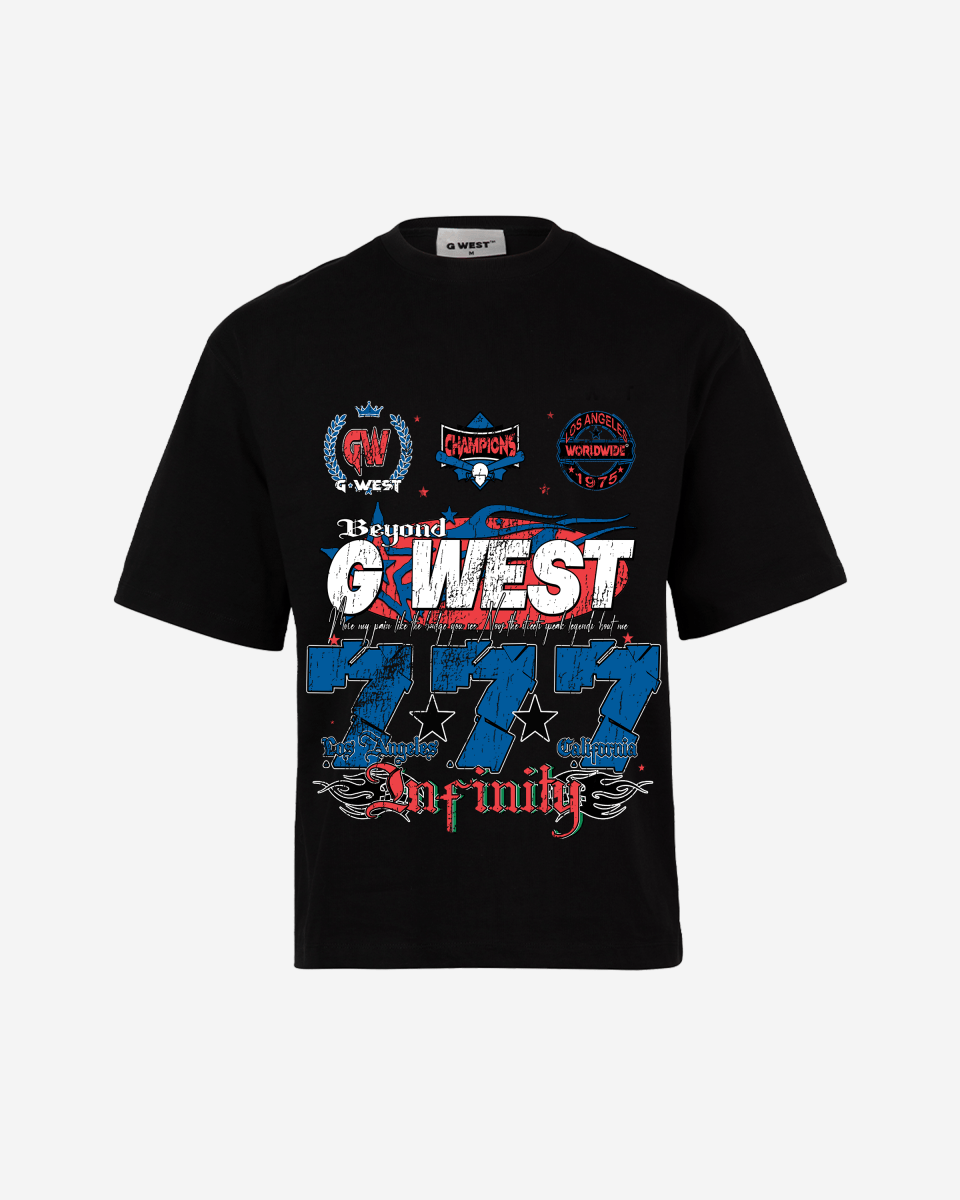 G West Rhinestone 777 Oversized Tee