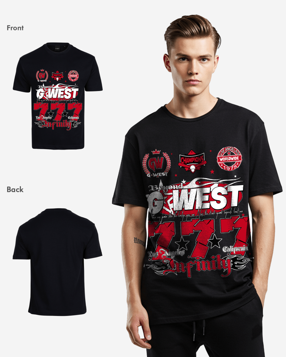 G West Rhinestone 777 Oversized Tee