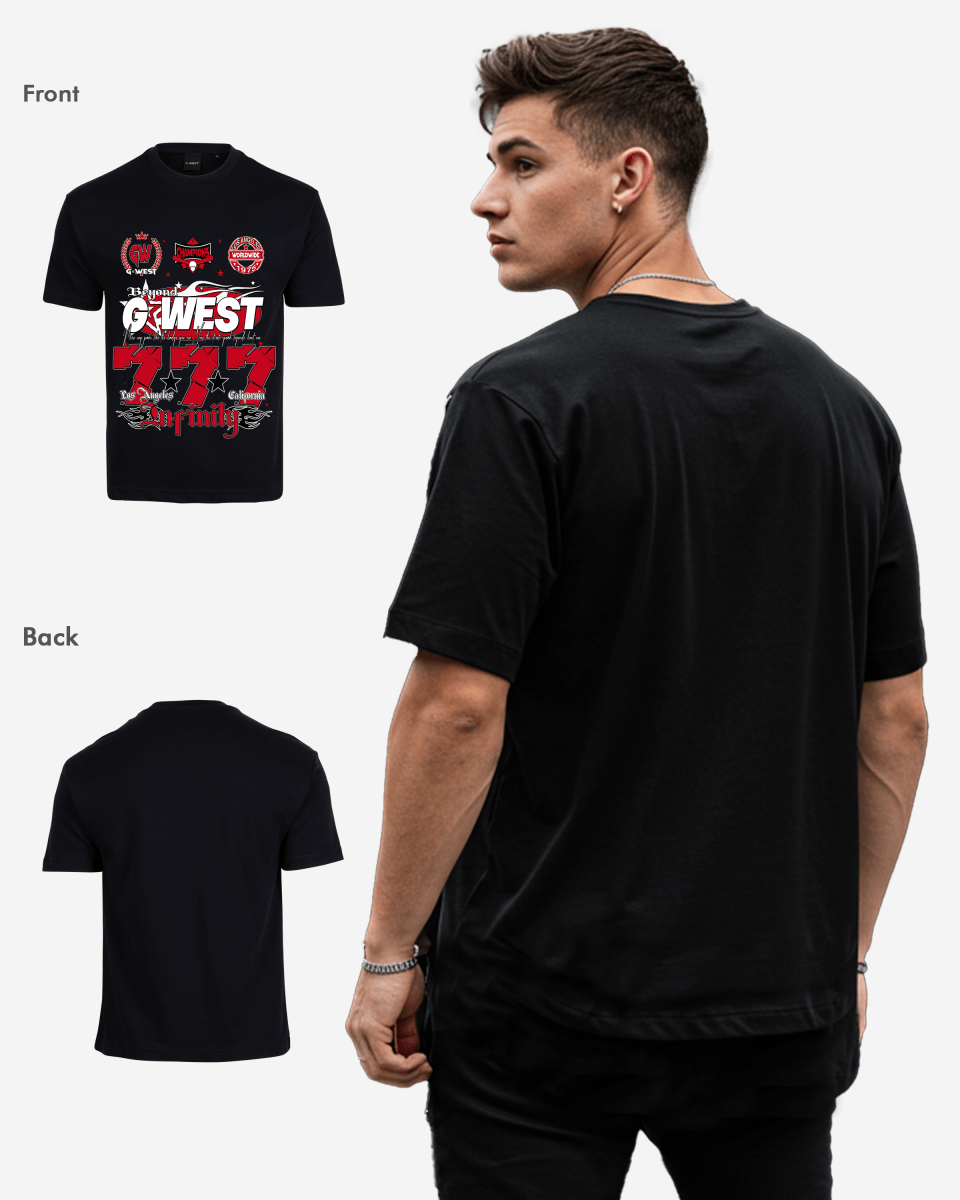 G West Rhinestone 777 Oversized Tee