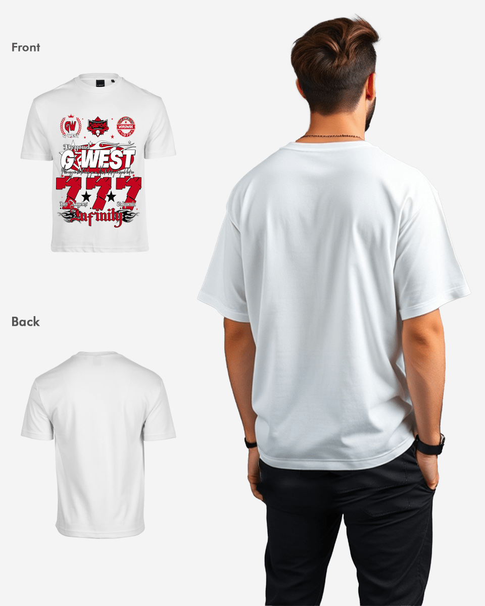 G West Rhinestone 777 Oversized Tee