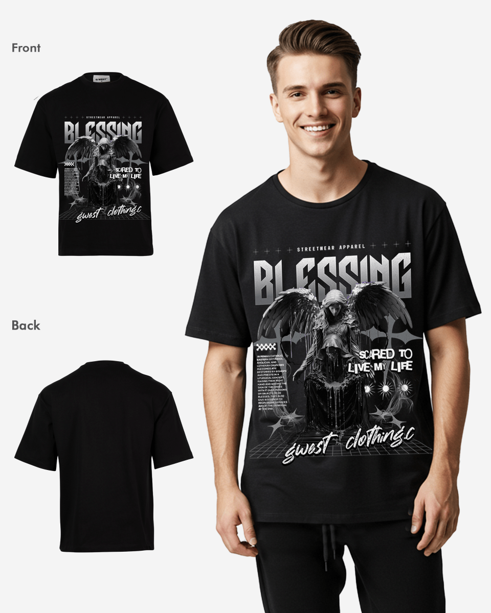 G West Rhinestone Blessing Oversized Tee