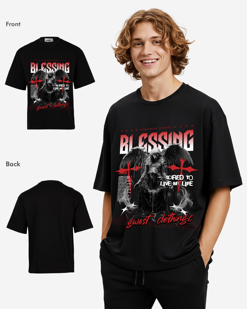 G West Rhinestone Blessing Oversized Tee