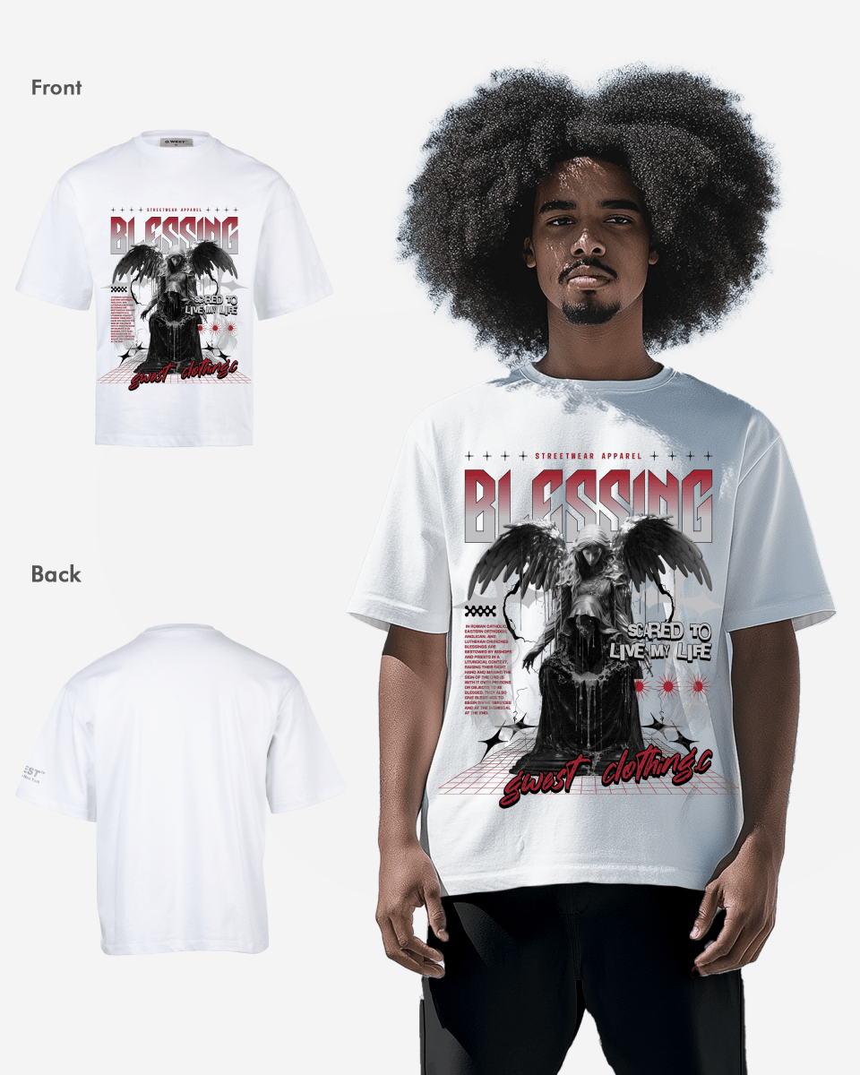 G West Rhinestone Blessing Oversized Tee