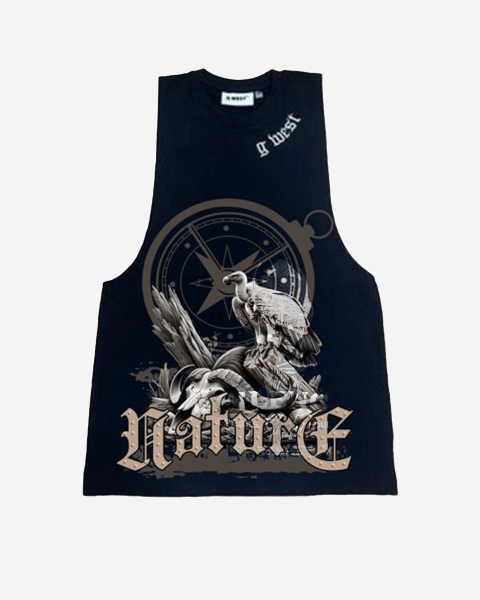 G WEST RHINESTONE NATURE'S LAW MENS TANKS