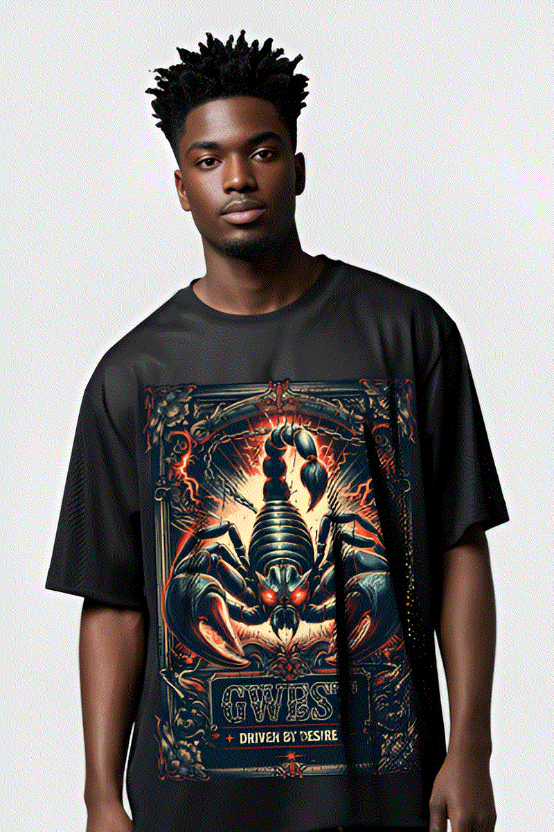 G WEST RHINESTONE SCORPION 3/4 SLEEVES MESH SHORT SET