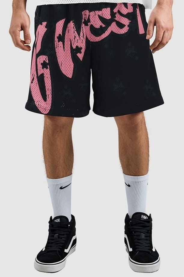 G WEST RHINSTONE MY GIRL 3/4 SLEEVES MESH SHORT SET