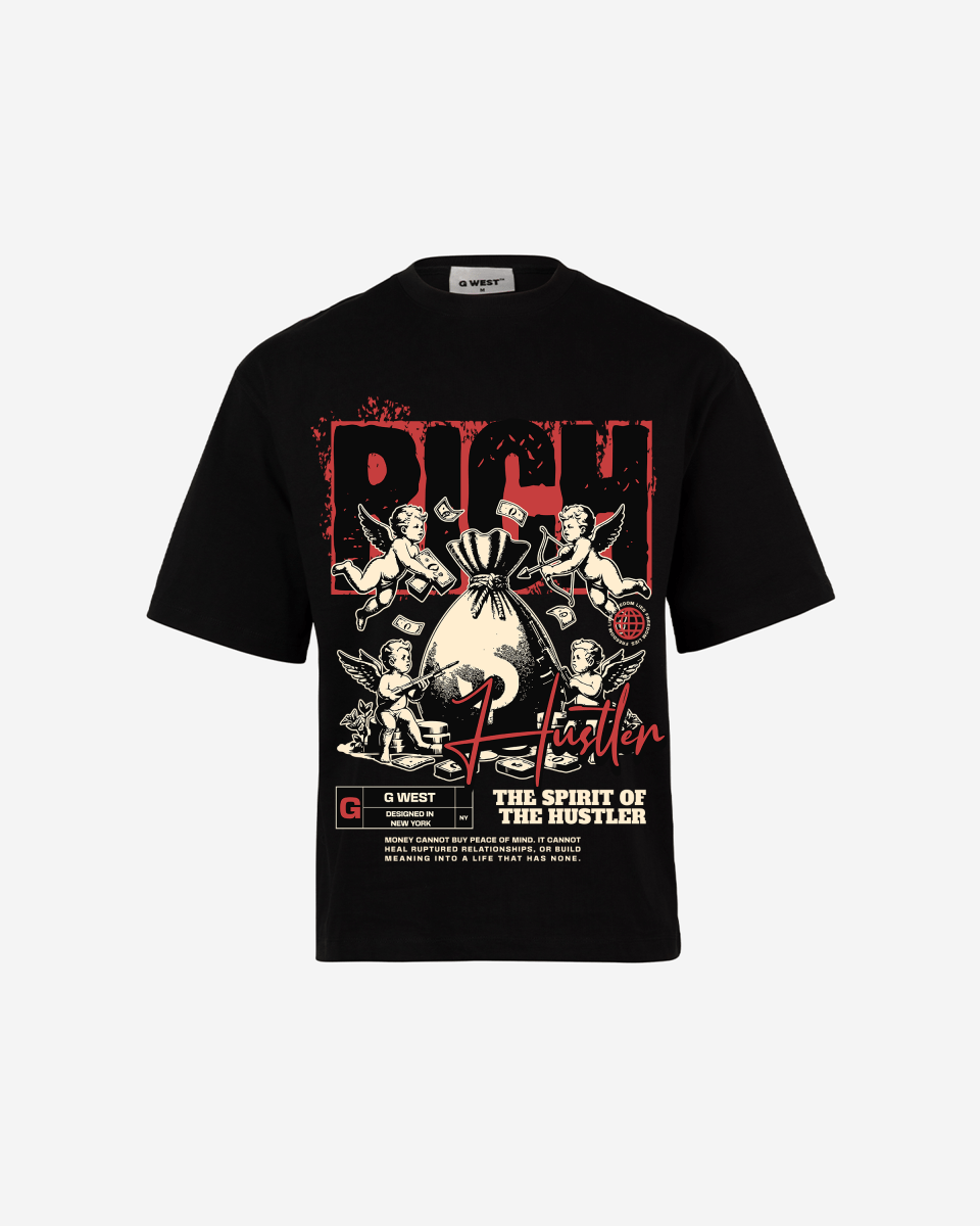 G-WEST RICH HUSTLER OVERSIZEED TEE
