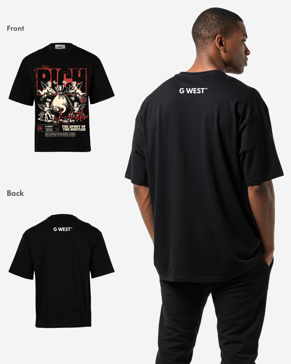 G-WEST RICH HUSTLER OVERSIZEED TEE