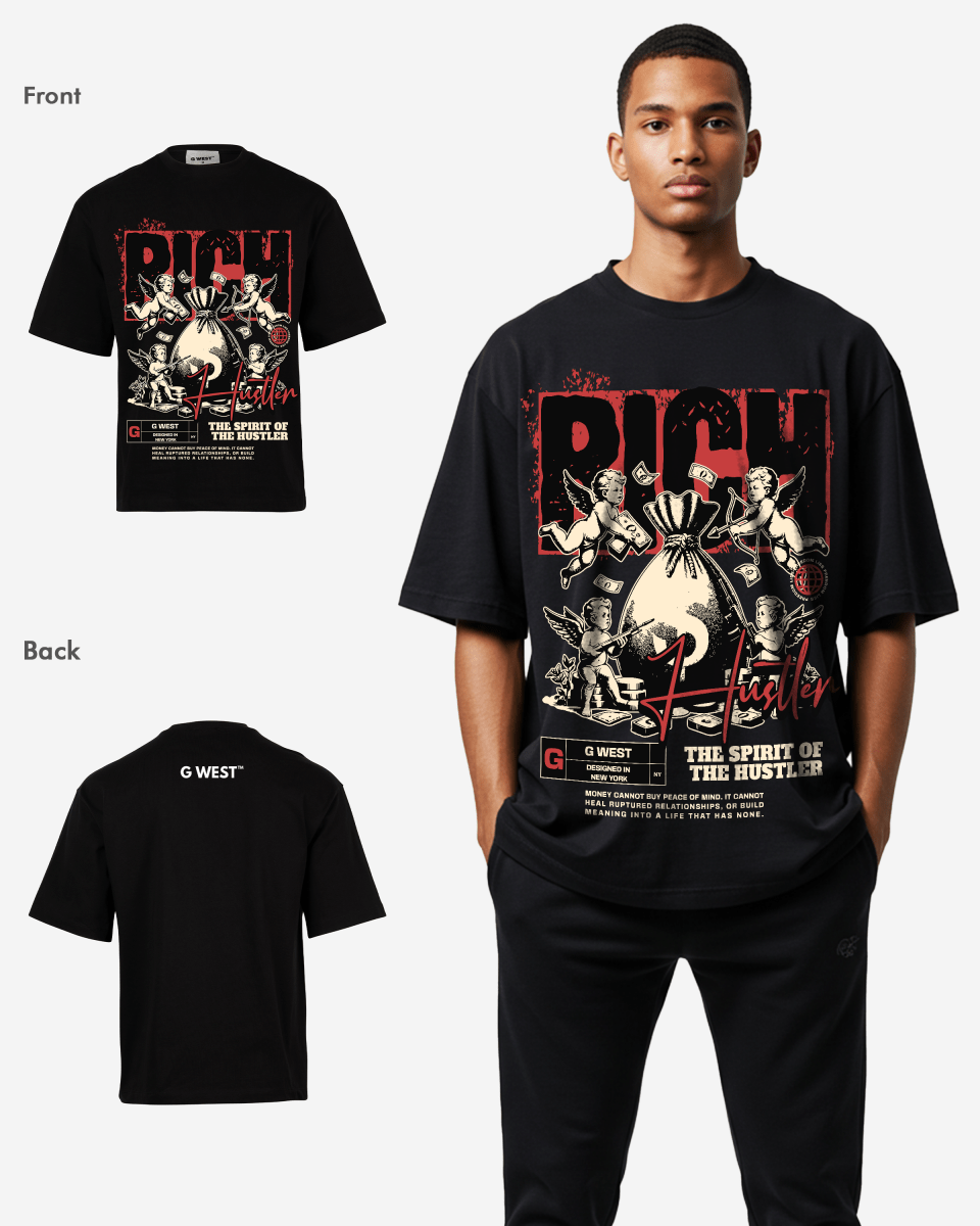 G-WEST RICH HUSTLER OVERSIZEED TEE