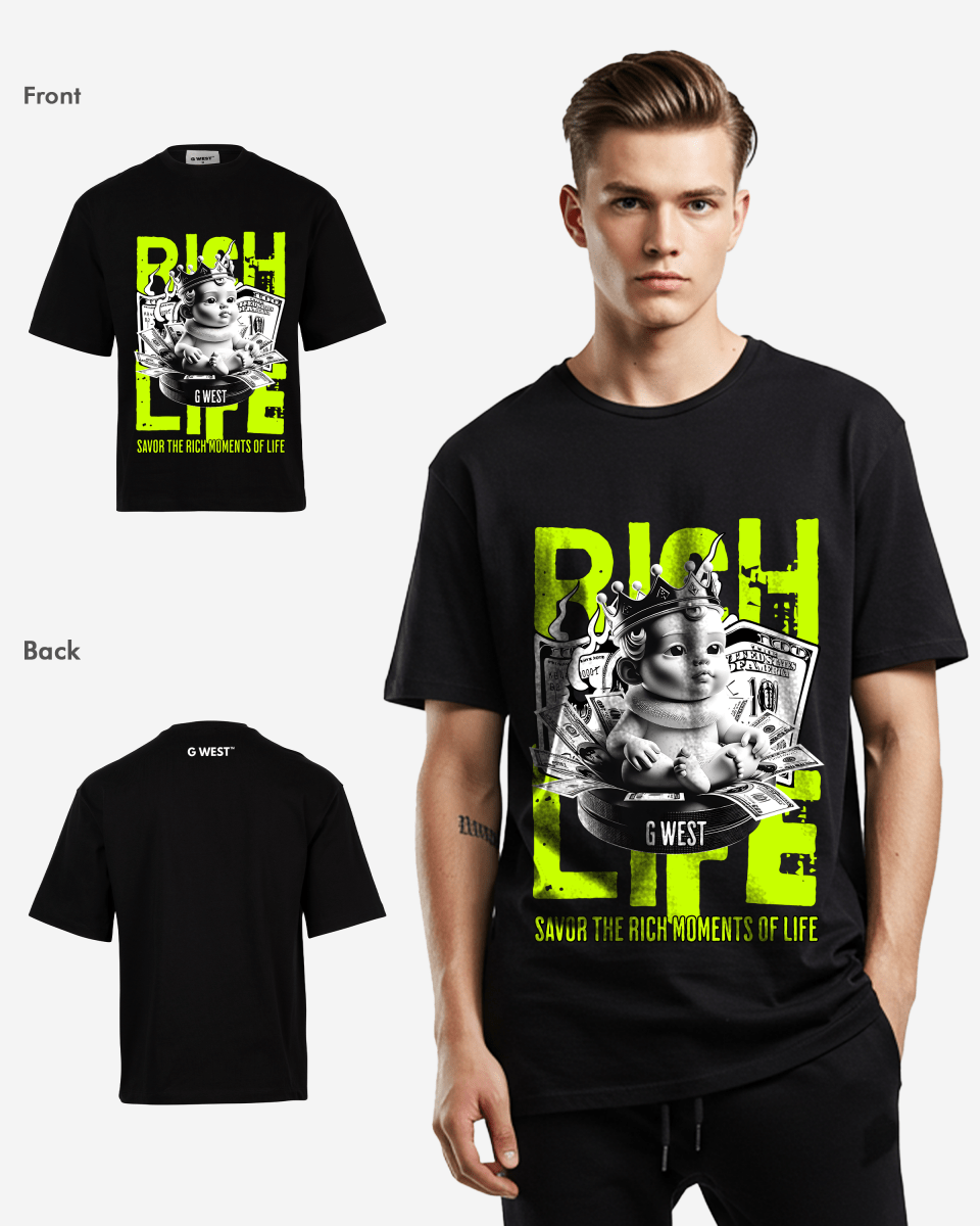 G-WEST RICH LIFE OVERSIZED TEE