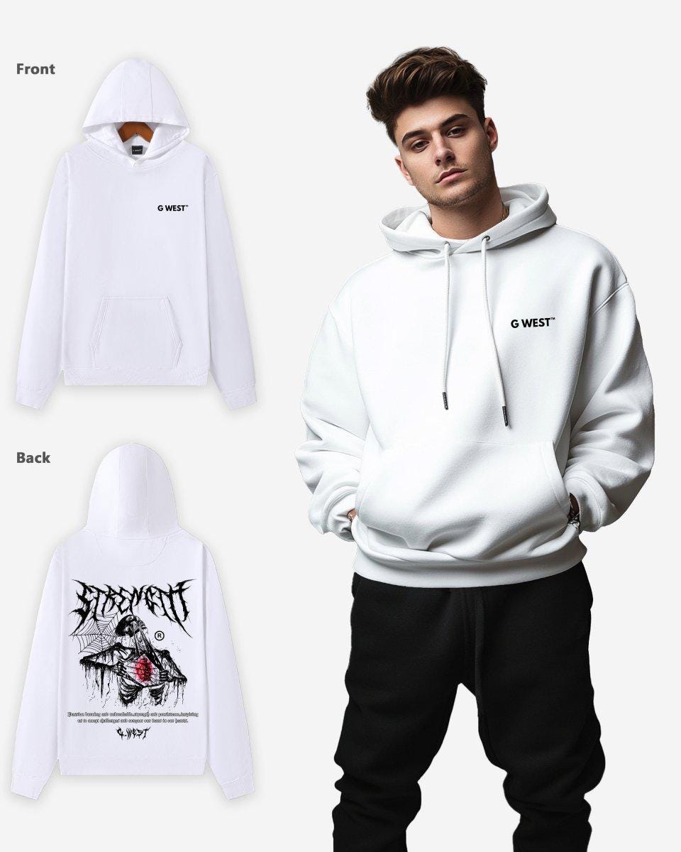 G West Ripping Skeleton Oversized Hoodie