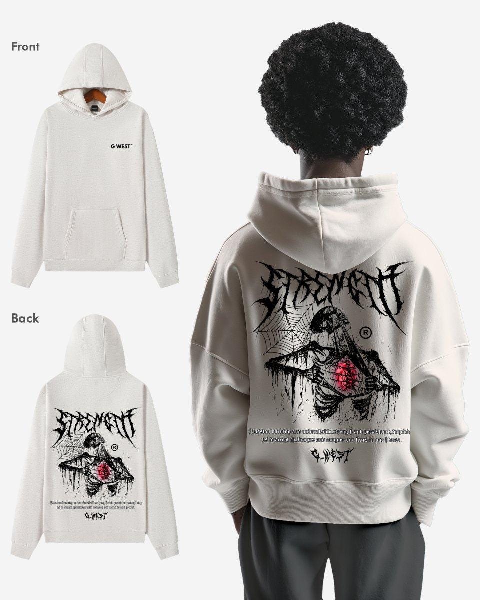 G West Ripping Skeleton Oversized Hoodie