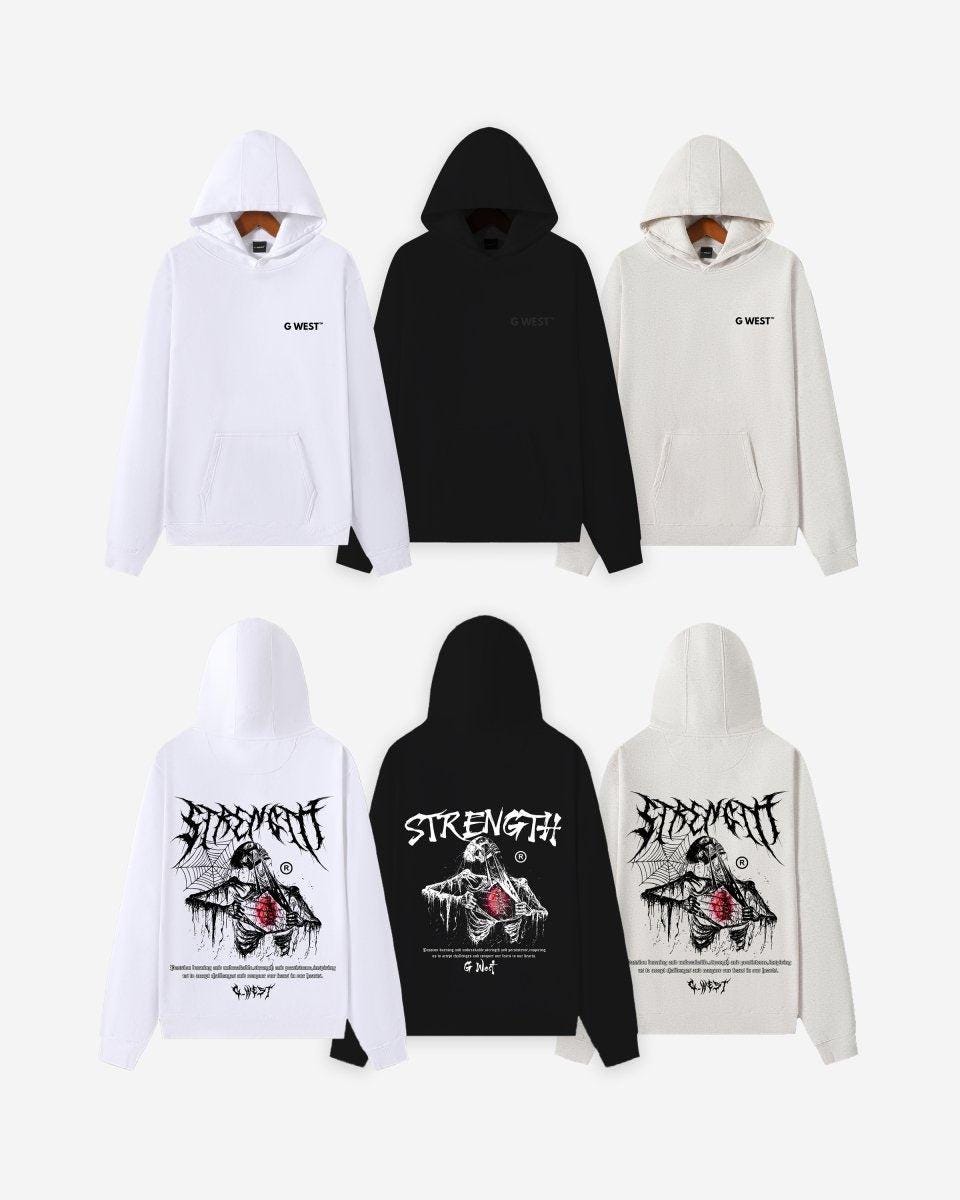 G West Ripping Skeleton Oversized Hoodie