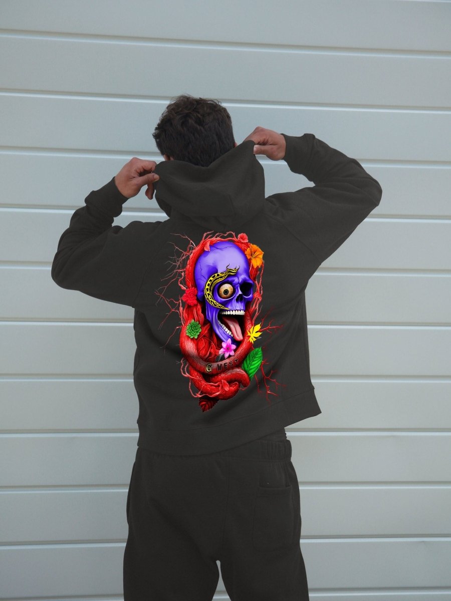 G West Rose Skull Heavy Premium Hoodie